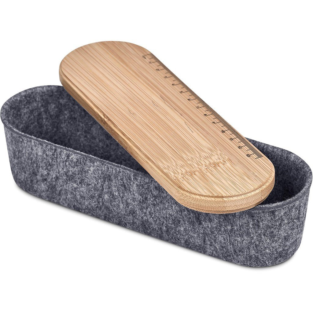 Byoga Recycled PET Felt & Bamboo Stationery Case