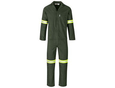 Acid Resistant Polycotton Conti Suit - Reflective Arm & Legs - Yellow Tape-