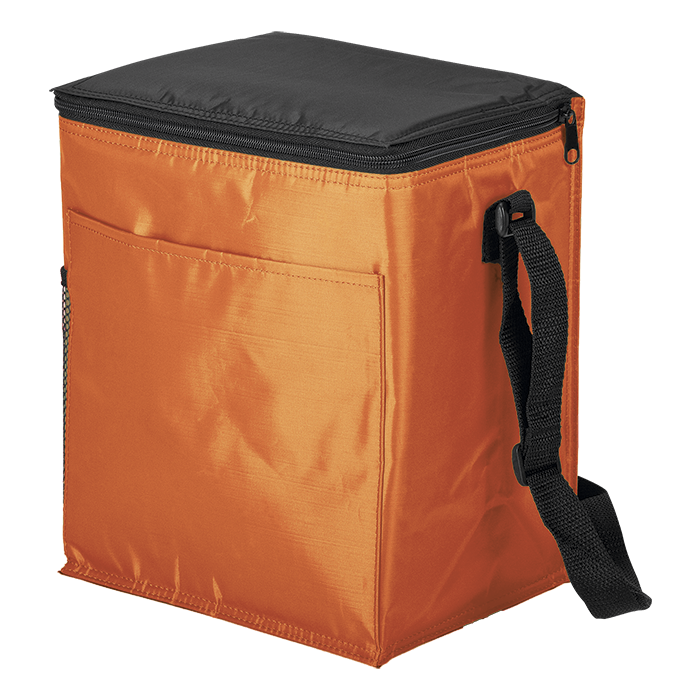 BC0006 - 12 Can Cooler with 2 Exterior Pockets - 70D - PEVA Lining Orange / STD / Regular - Coolers