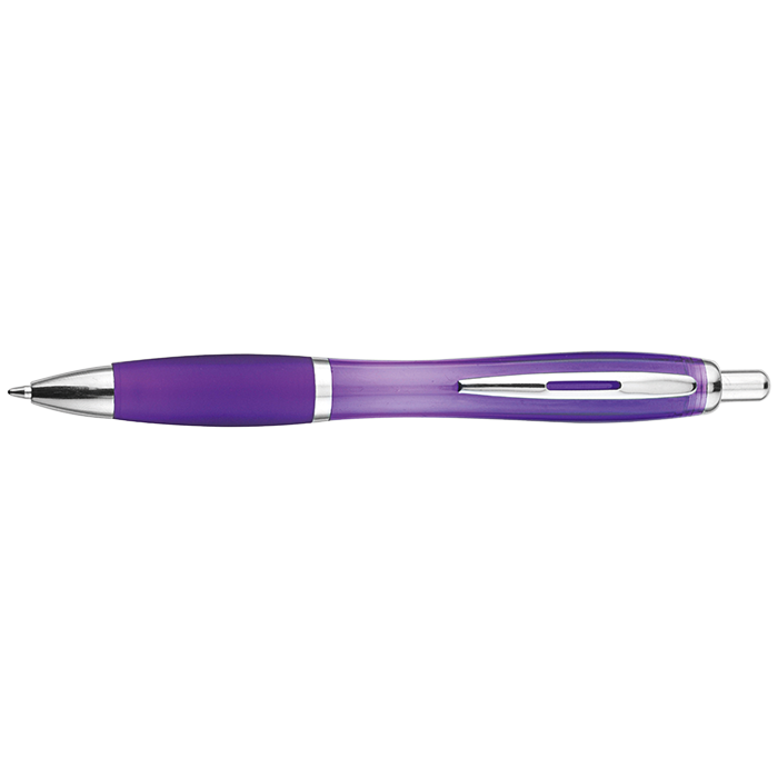 BP30151 - Curved Design Ballpoint Pen with Coloured Barrel - Writing Instruments