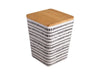 1 Litre Bamboo Container - Cream-Black-Brown - Food Storage 