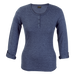 145g Henley Long Sleeve T-Shirt Ladies Navy Melange / XS / Last Buy - T-Shirts