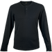 145g Henley Long Sleeve T-Shirt Mens Black / XL / Last Buy - T-Shirts