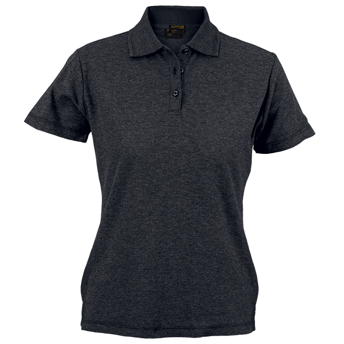 175g Pique Knit Golfer Ladies Charcoal Heather / XS / Regular - Golf Shirts
