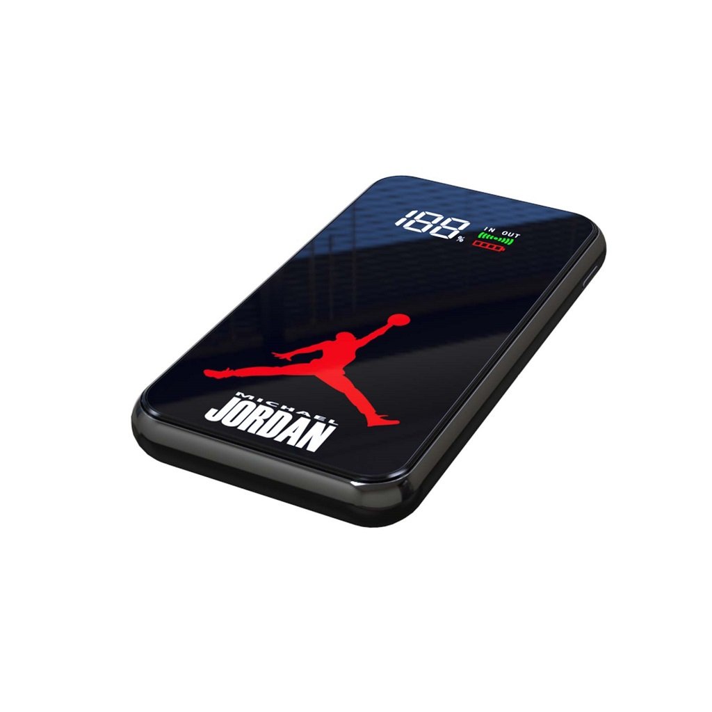 Branded example of a glass screen wireless power bank