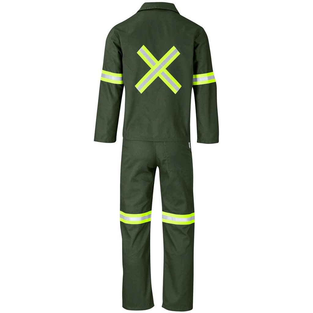 Acid Resistant Polycotton Conti Suit - Reflective Arm Legs & Back - Yellow Tape