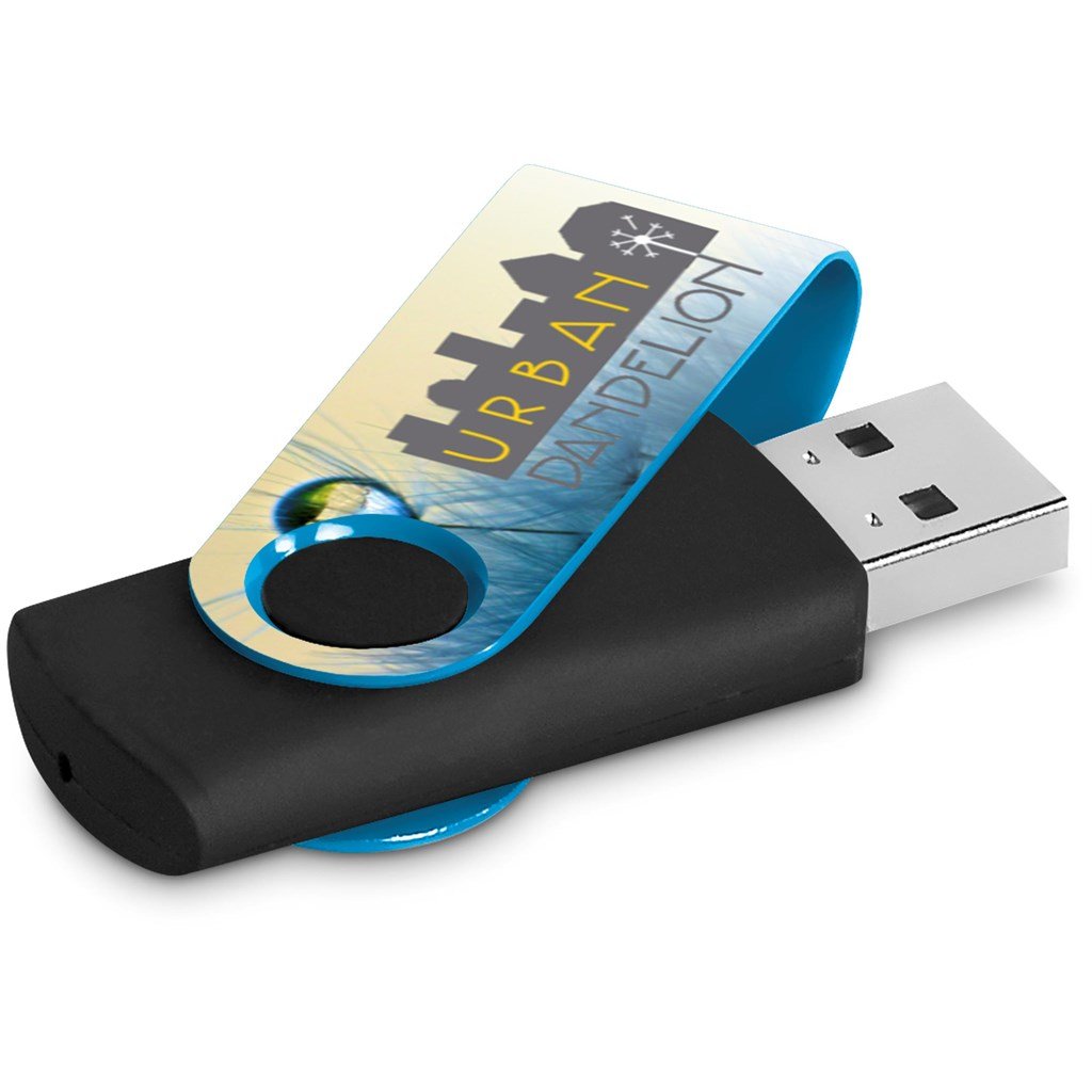 Axis Gyro Black Flash Drive - 8GB / CYAN - Drives,Flash Drives