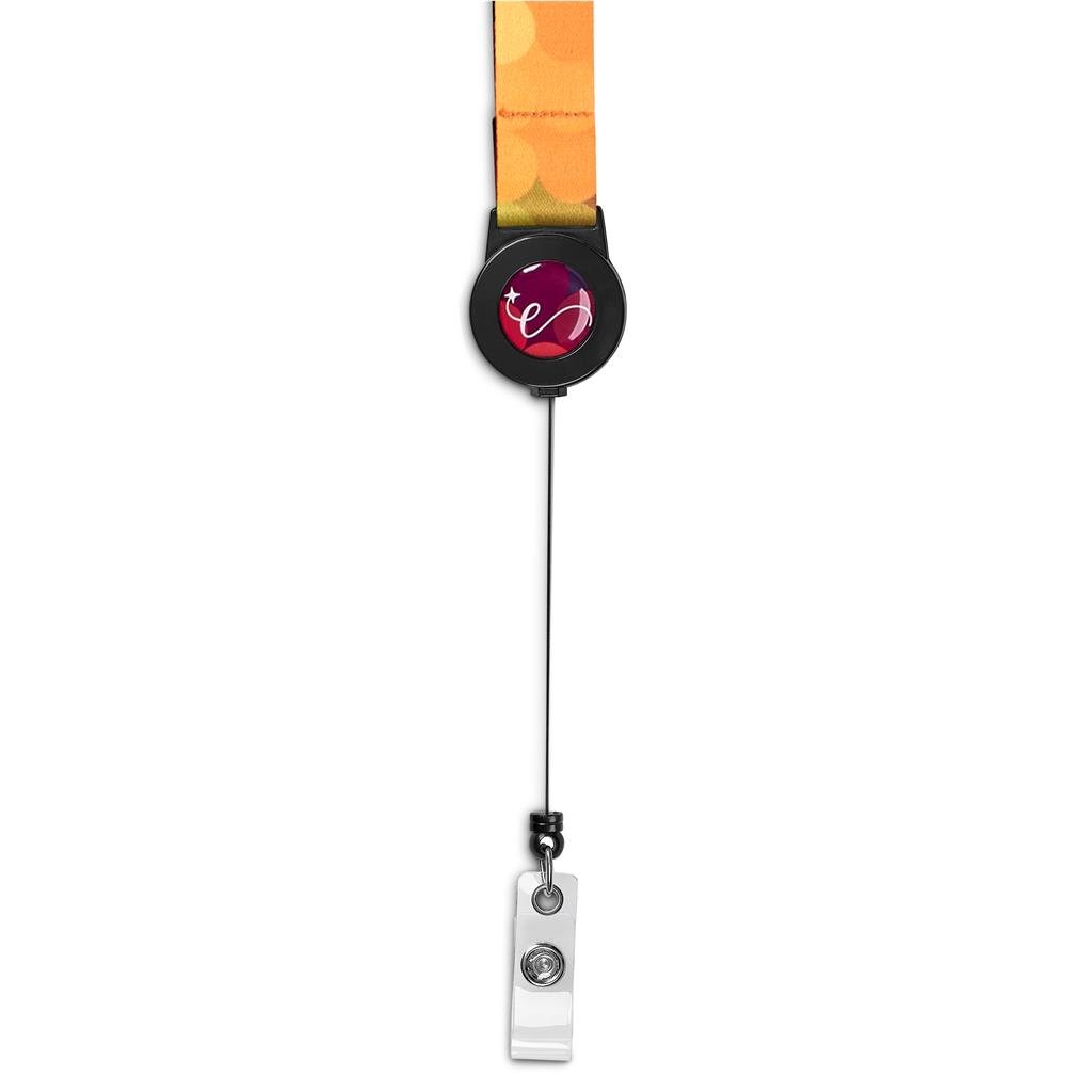 Badge Reel Double-Sided Satin Lanyard BLACK - Lanyards,Lanyards,Custom Lanyards Wrist Straps and Keyholders,Custom Keyholders