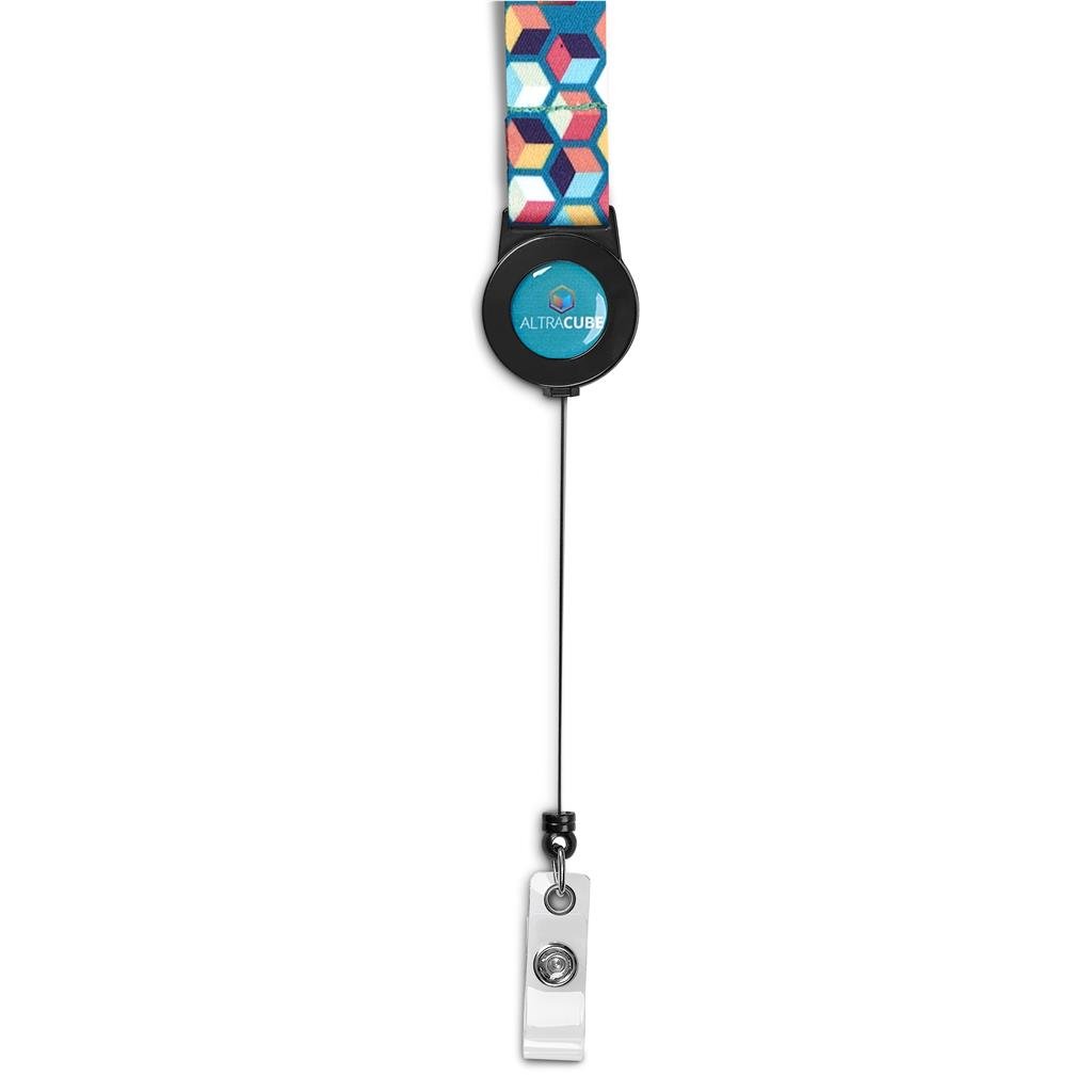 Badge Reel Single-Sided Satin Lanyard BLACK - Lanyards,Lanyards,Custom Lanyards Wrist Straps and Keyholders,Custom Keyholders