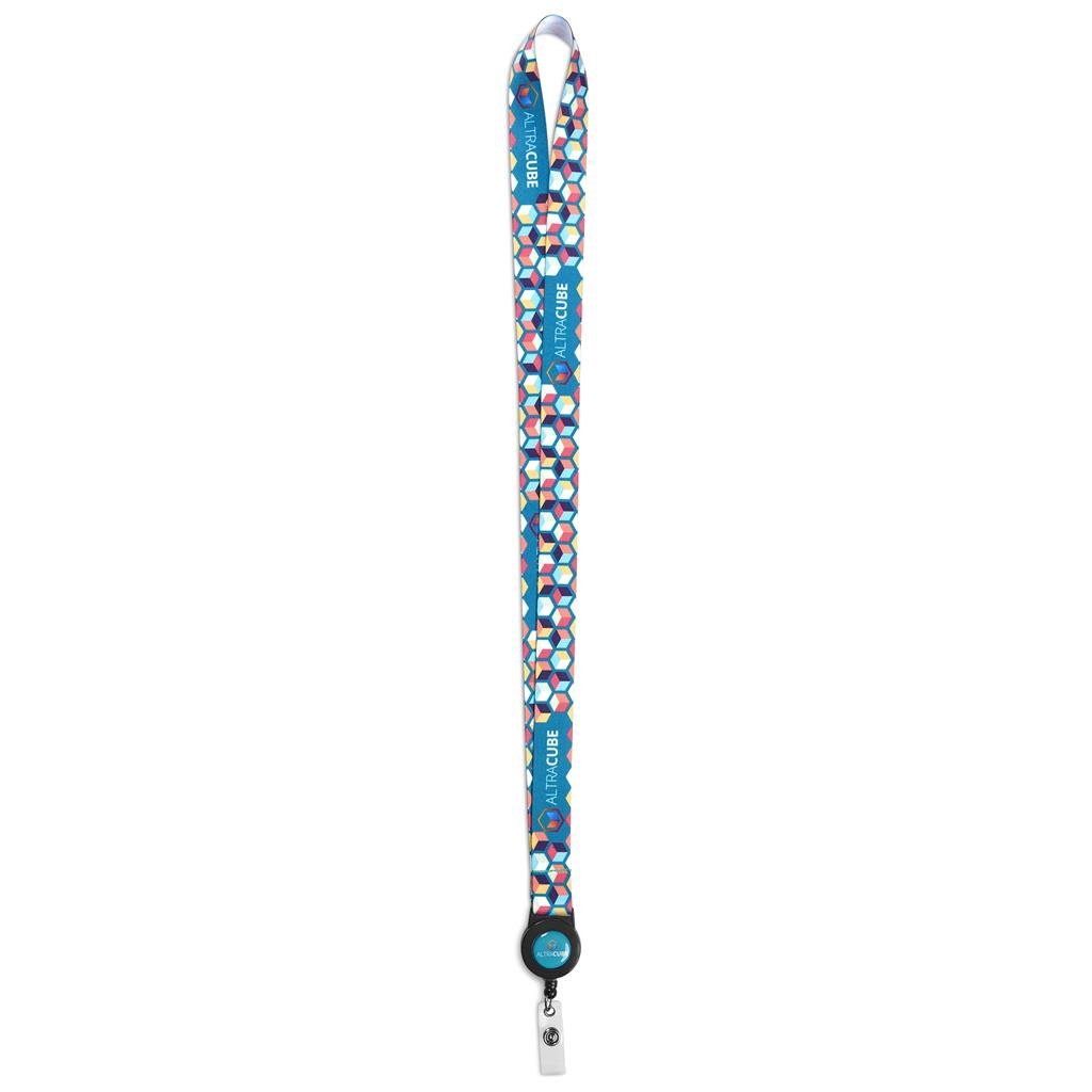 Badge Reel Single-Sided Satin Lanyard BLACK - Lanyards,Lanyards,Custom Lanyards Wrist Straps and Keyholders,Custom Keyholders