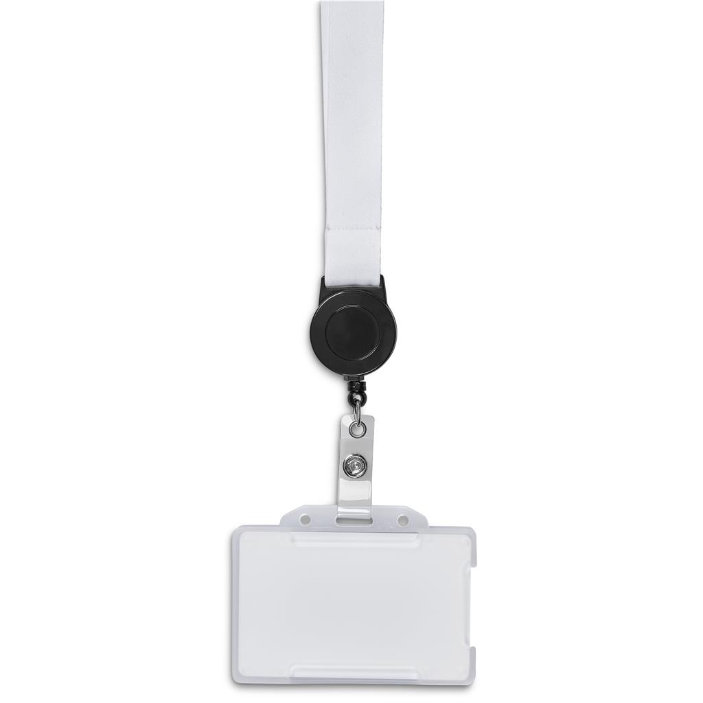 Badge Reel Single-Sided Satin Lanyard BLACK - Lanyards,Lanyards,Custom Lanyards Wrist Straps and Keyholders,Custom Keyholders