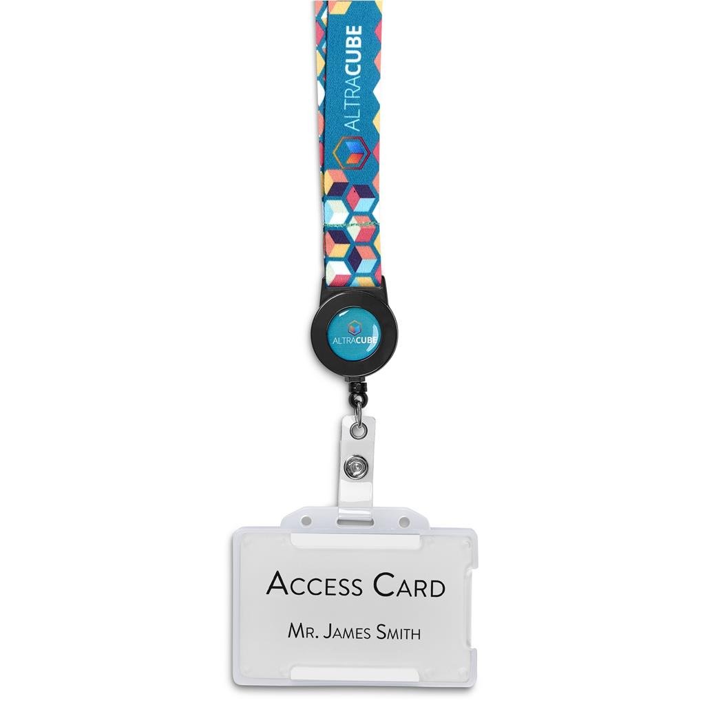 Badge Reel Single-Sided Satin Lanyard BLACK - Lanyards,Lanyards,Custom Lanyards Wrist Straps and Keyholders,Custom Keyholders