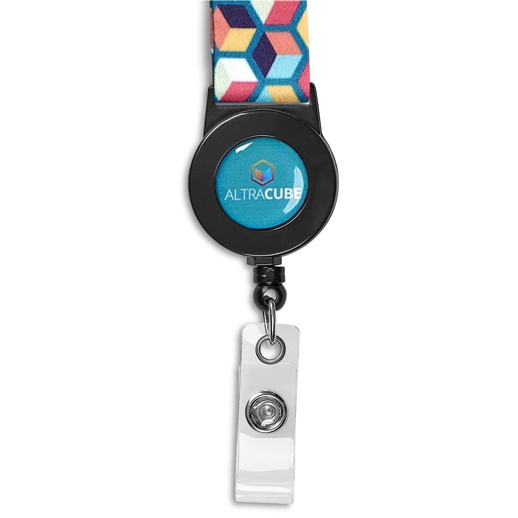 Badge Reel Single-Sided Satin Lanyard BLACK - Lanyards,Lanyards,Custom Lanyards Wrist Straps and Keyholders,Custom Keyholders