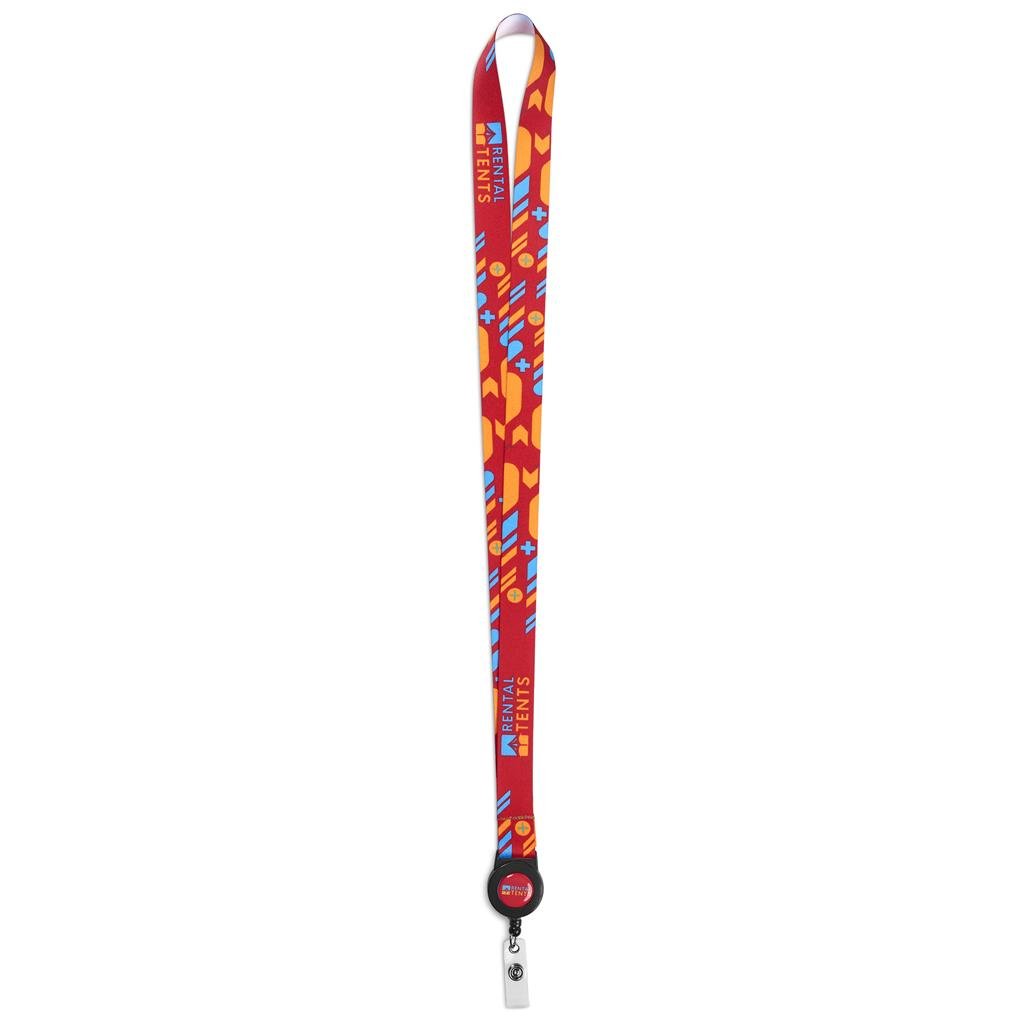 Badge Reel Single-Sided Satin Lanyard BLACK - Lanyards,Lanyards,Custom Lanyards Wrist Straps and Keyholders,Custom Keyholders