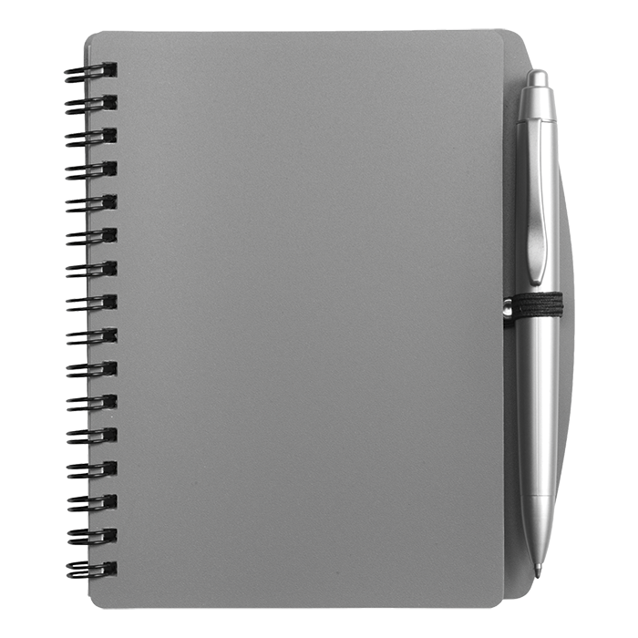 BF5139 - A6 Spiral Notebook and Pen Grey / STD / Regular - Notebooks