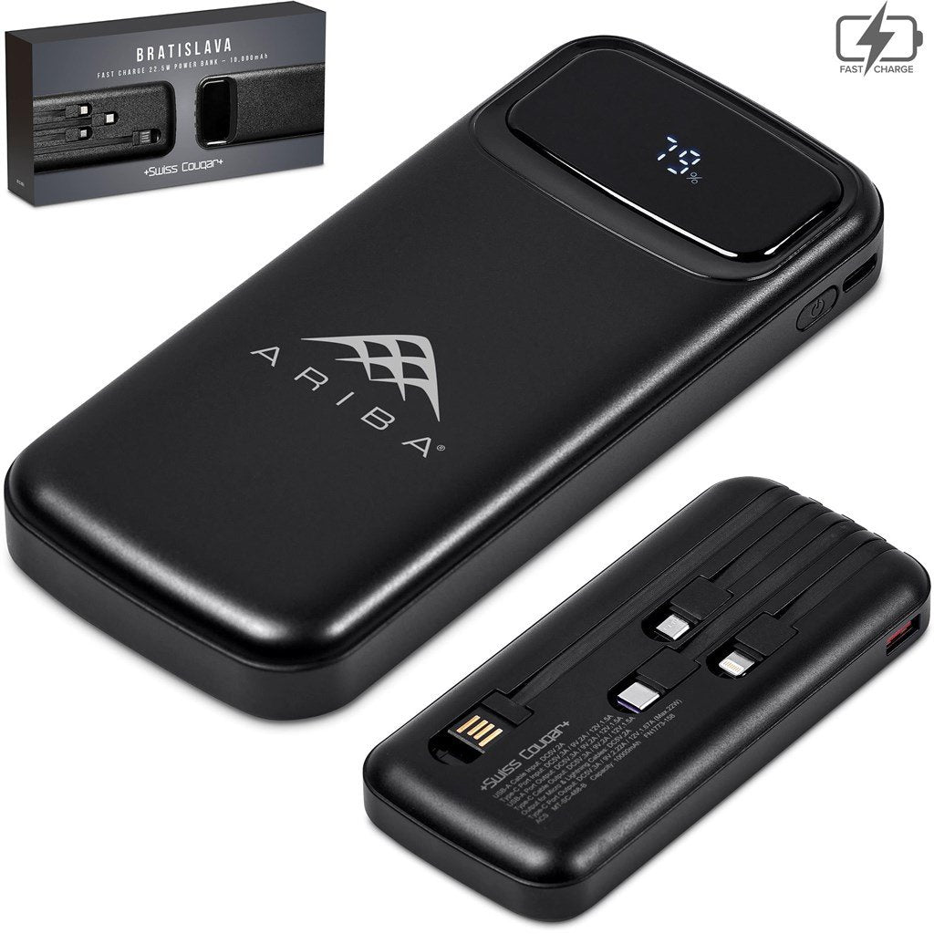 Bratislava Fast Charge 22.5W Power Bank - 10,000mAh BLACK - Banks,Technology