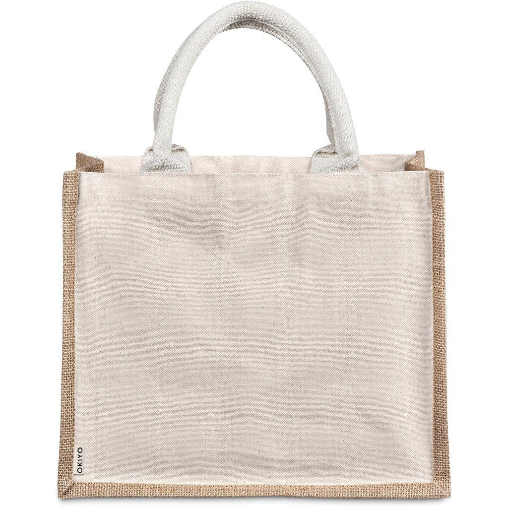 Chinsai Midi Jute & Cotton Tote NATURAL - Eco-Friendly Bags,Shoppers and Totes,Cotton Products,Jute Products,Bags,Bags