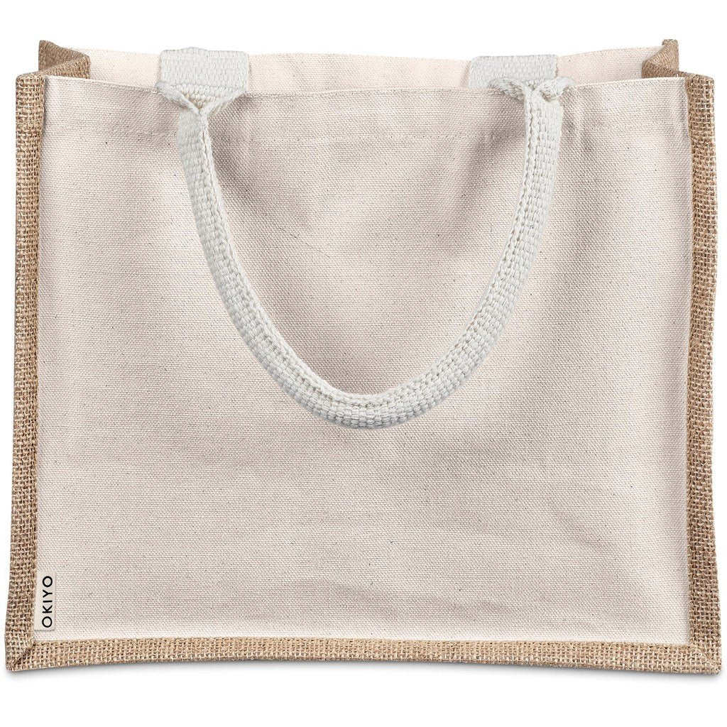 Chinsai Midi Jute & Cotton Tote NATURAL - Eco-Friendly Bags,Shoppers and Totes,Cotton Products,Jute Products,Bags,Bags
