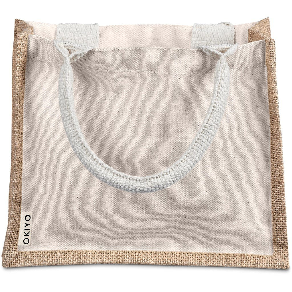 Chinsai Mini Jute & Cotton Gift Bag NATURAL - Eco-Friendly Bags,Cotton and Bags,Shoppers Totes,Cotton Products,Jute Products,Bags,Bags