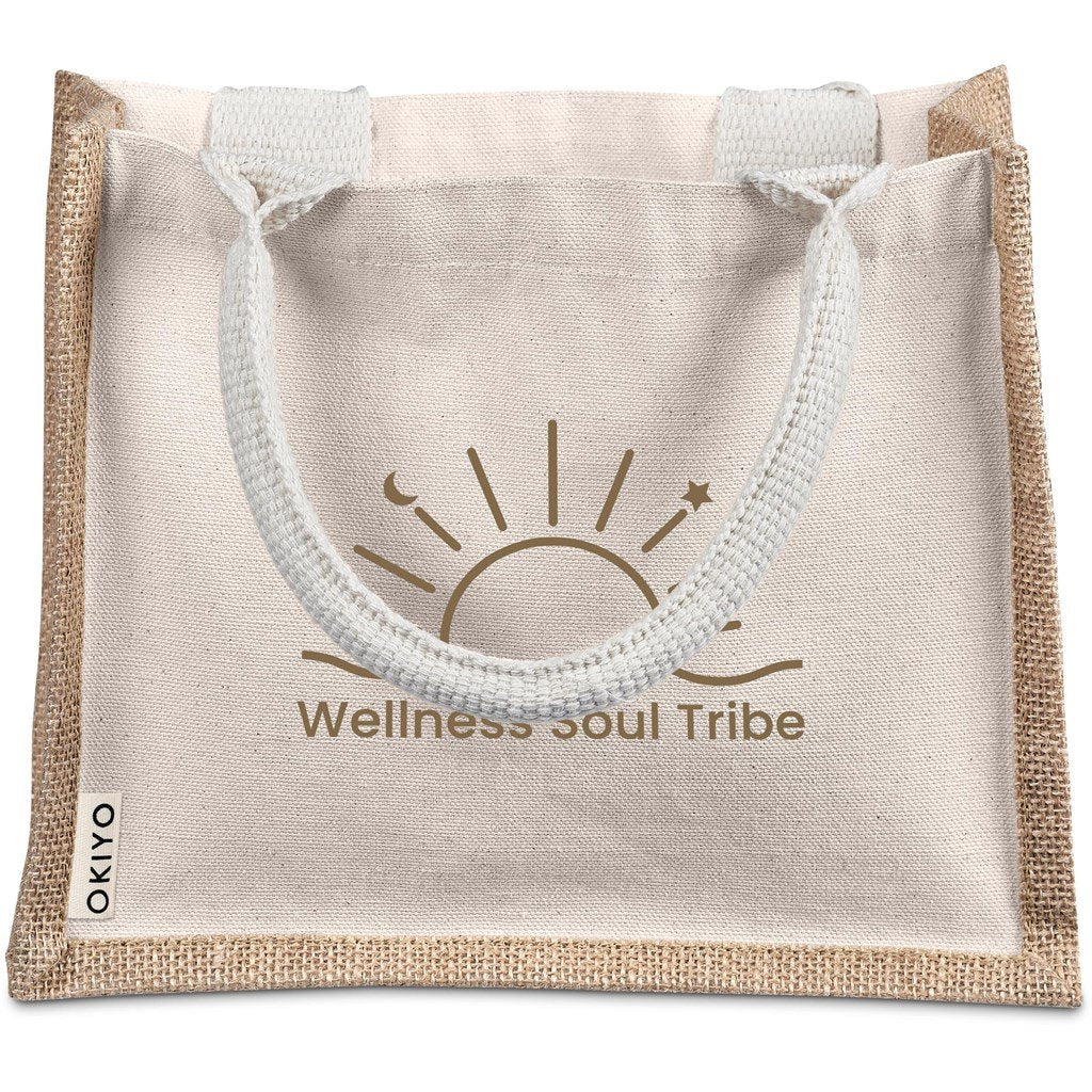Chinsai Mini Jute & Cotton Gift Bag NATURAL - Eco-Friendly Bags,Cotton and Bags,Shoppers Totes,Cotton Products,Jute Products,Bags,Bags
