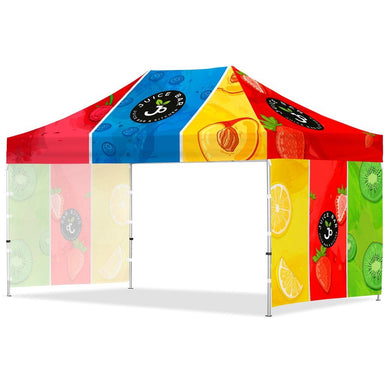 Coated Steel Sublimated Gazebo 4.5m x 3m - 2 Short Full-Wall Skins - Gazebos