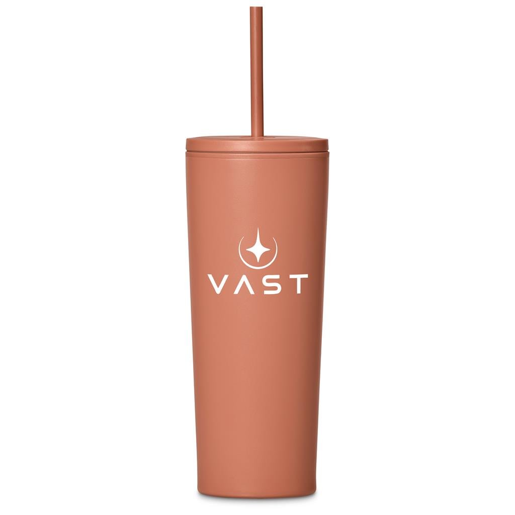 Concorde Stainless Steel & Plastic Double-Wall Tumbler Straw - 720ml BURNT ORANGE - Travel Mugs and Tumblers,Ideas for Summer,Drinkware