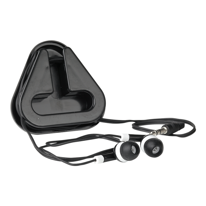 Earphones in Triangular Protective Case Black / STD / Last Buy - Technology