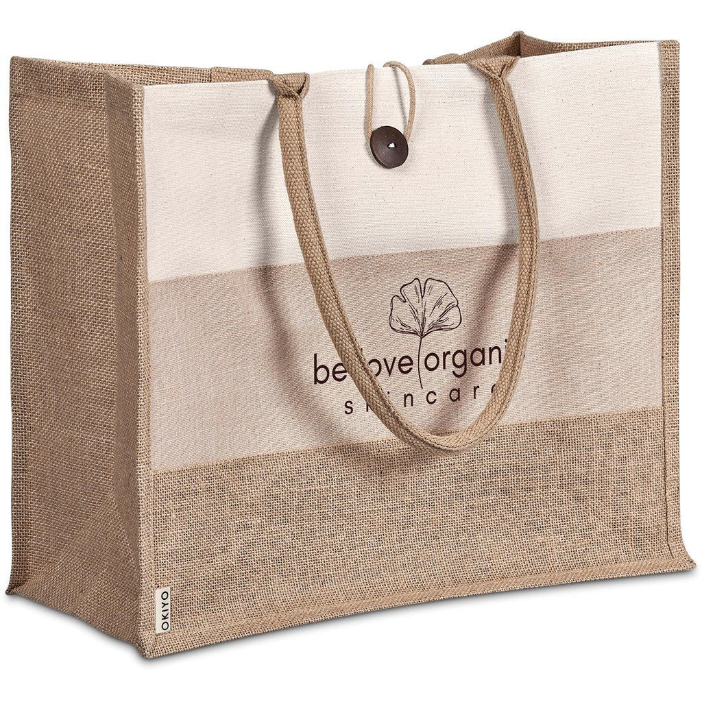 Fukei Jute & Cotton Tote NATURAL - Eco-Friendly Bags,Shoppers and Totes,Jute Products,Bags,Ideas for Summer,Ideas the Beach,Bags