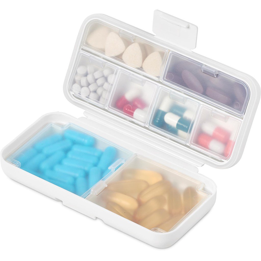 Grid Travel Pill Box SOLID WHITE - Accessories,Travel Essentials,Ideas for Women,Personal Care And Pamper