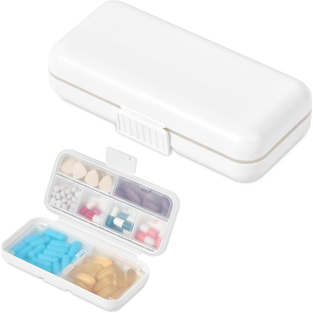 Grid Travel Pill Box SOLID WHITE - Accessories,Travel Essentials,Ideas for Women,Personal Care And Pamper