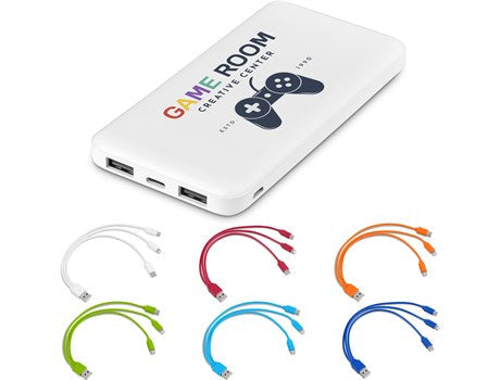 Kingpin 10 Compact 10000mAh Power Bank - White-