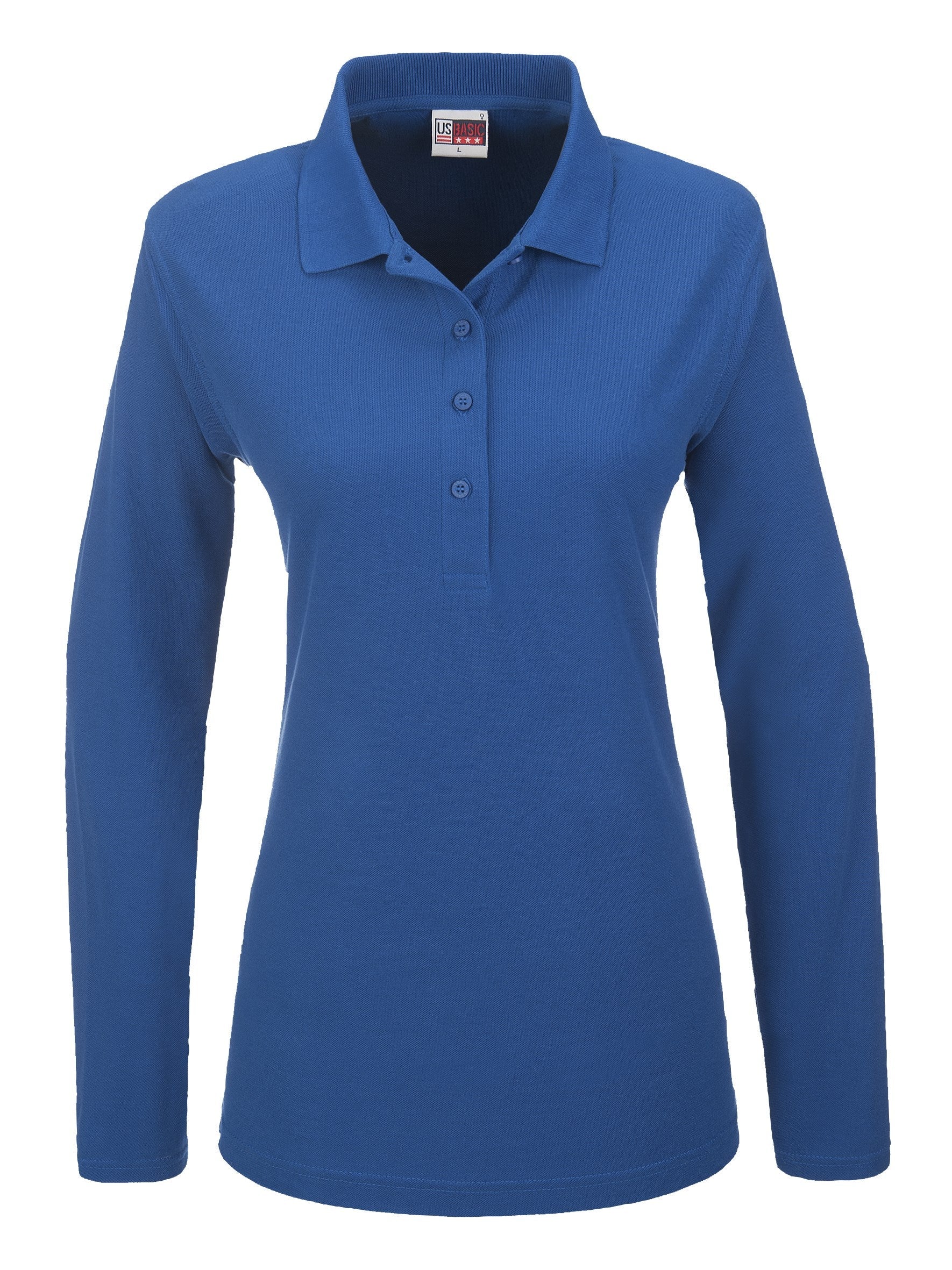 Ladies Long Sleeve Boston Golf Shirt - Black Only-