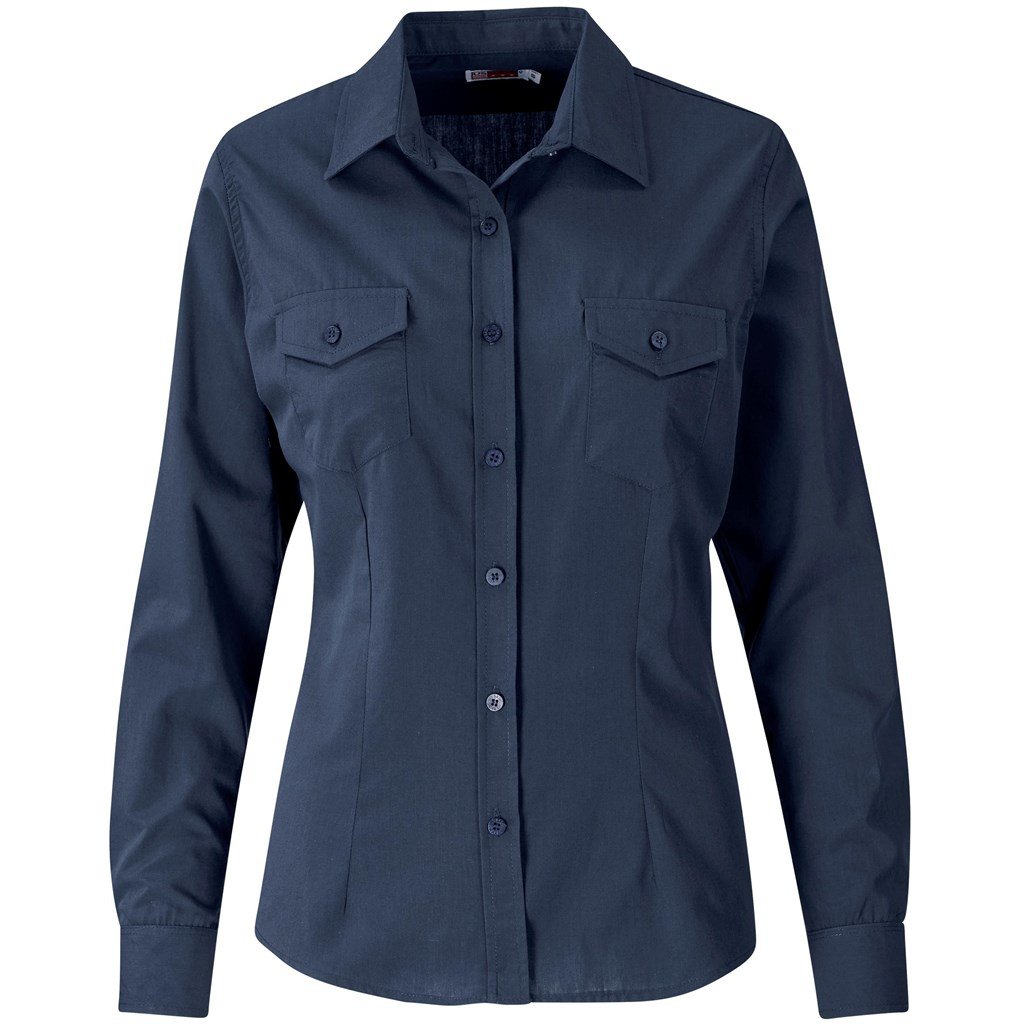 Ladies Long Sleeve Kensington Shirt 4XL / Navy / N