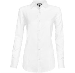 Ladies Long Sleeve Nottingham Shirt-L-White-W
