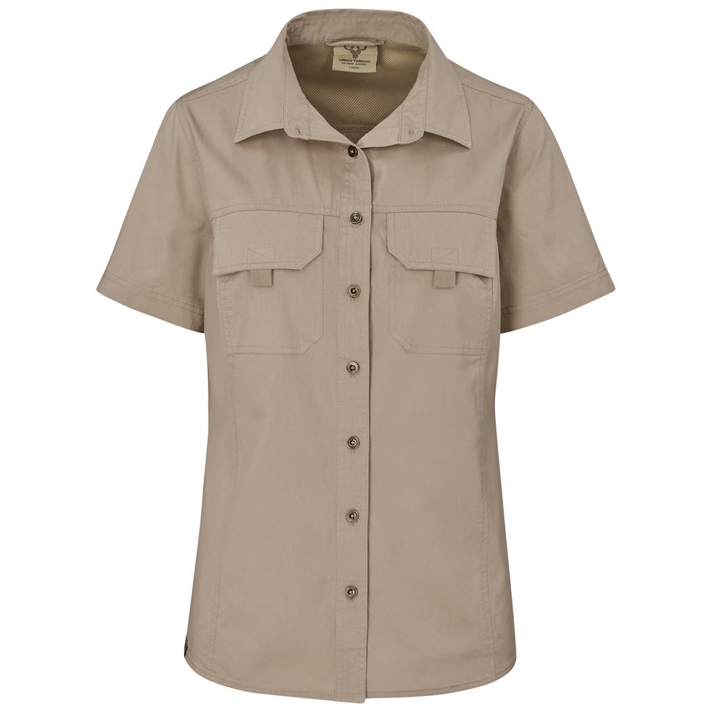 Ladies Short Sleeve Mawenzi Twill Shirt S / KHAKI - New Clothing 2025,Shirts,Utility Shirts