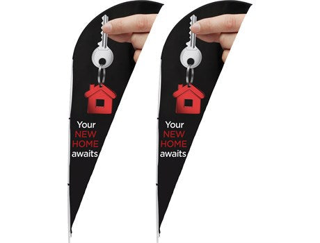 Legend 2m Sublimated Sharkfin Single-Sided Flying Banner (Set Of2)-Banners