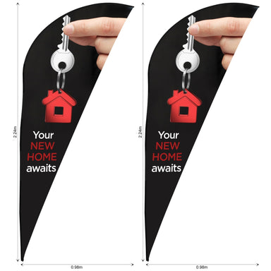 Legend 2m Sublimated Sharkfin Flying Banner Skin (Set Of 2)-Banners