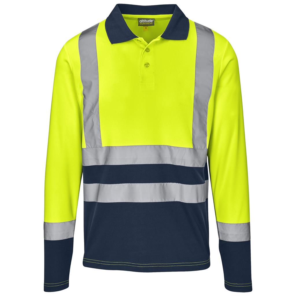 Long Sleeve Surveyor Two-Tone Hi-Viz Golf Shirt S / YELLOW - Shirts