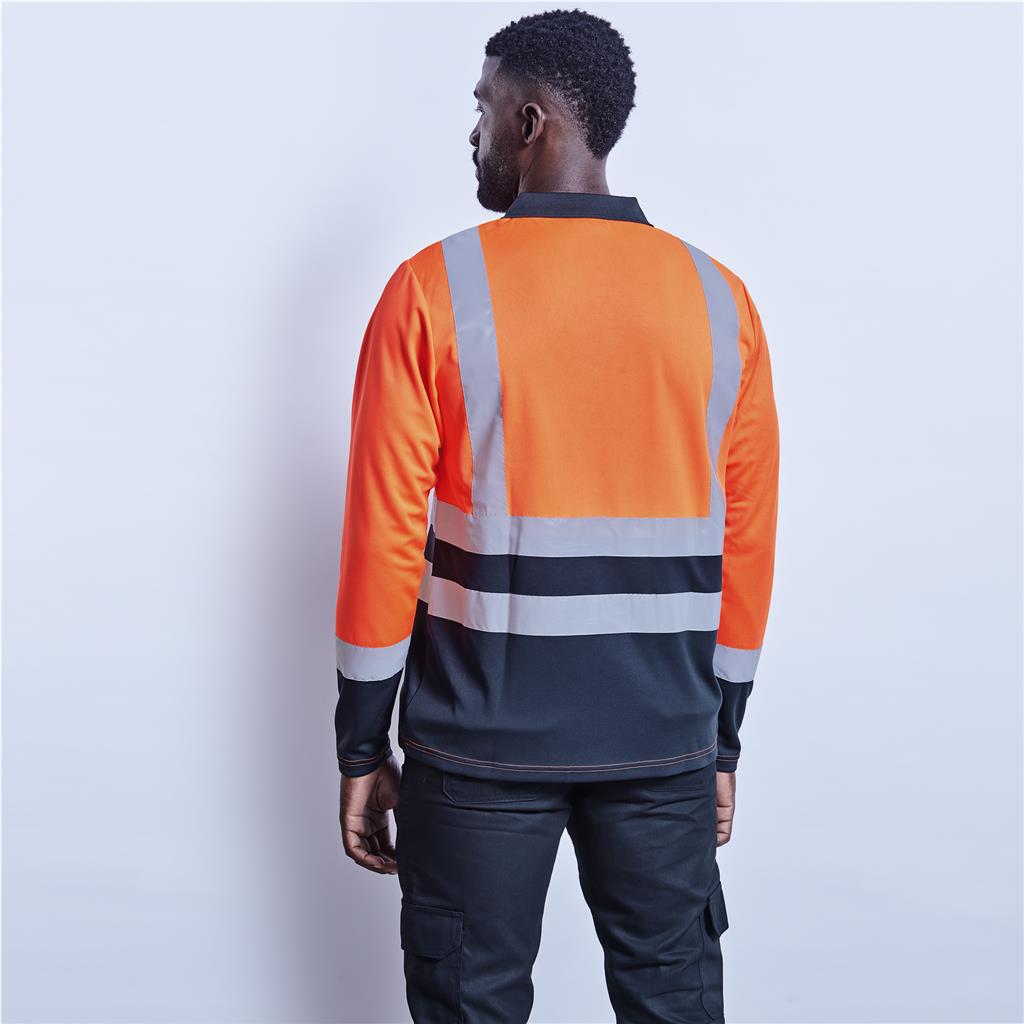 Long Sleeve Surveyor Two-Tone Hi-Viz Golf Shirt - Shirts