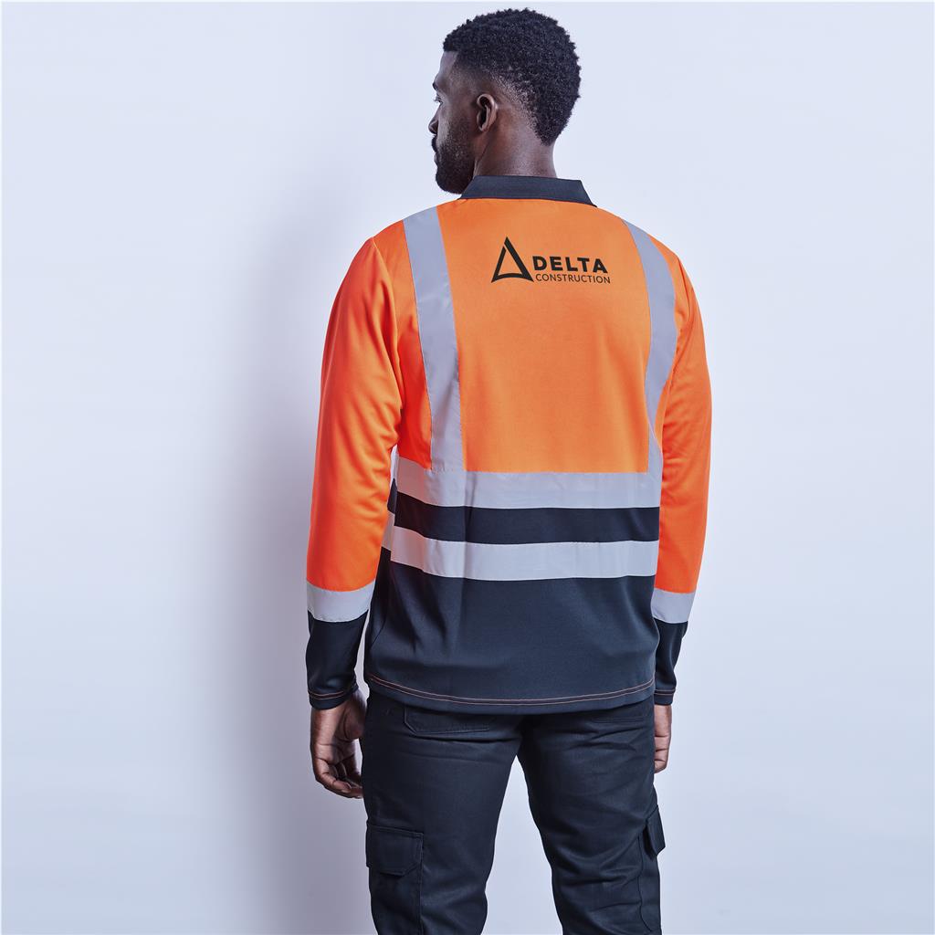 Long Sleeve Surveyor Two-Tone Hi-Viz Golf Shirt - Shirts