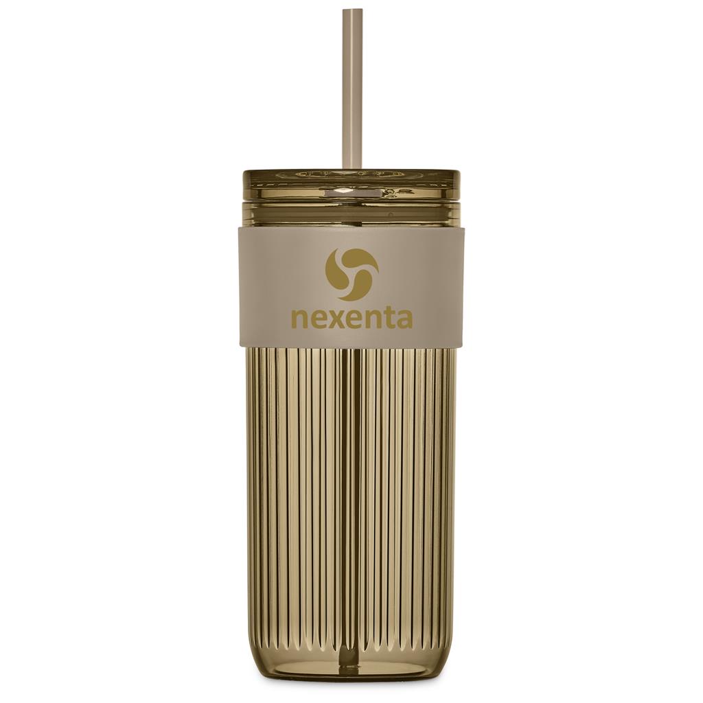 Mayfair Plastic Tumbler & Straw – 650ml STONE - Drinkware,Travel Mugs and Tumblers,Drinkware