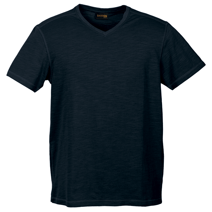 Mens Slub V Neck T-Shirt  Black / XS / Last Buy - 