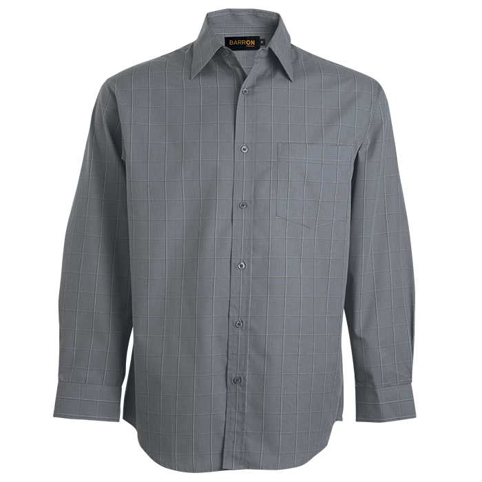 Metro Check Lounge Long Sleeve Grey/Black/White / SML / Regular - Shirts-Corporate