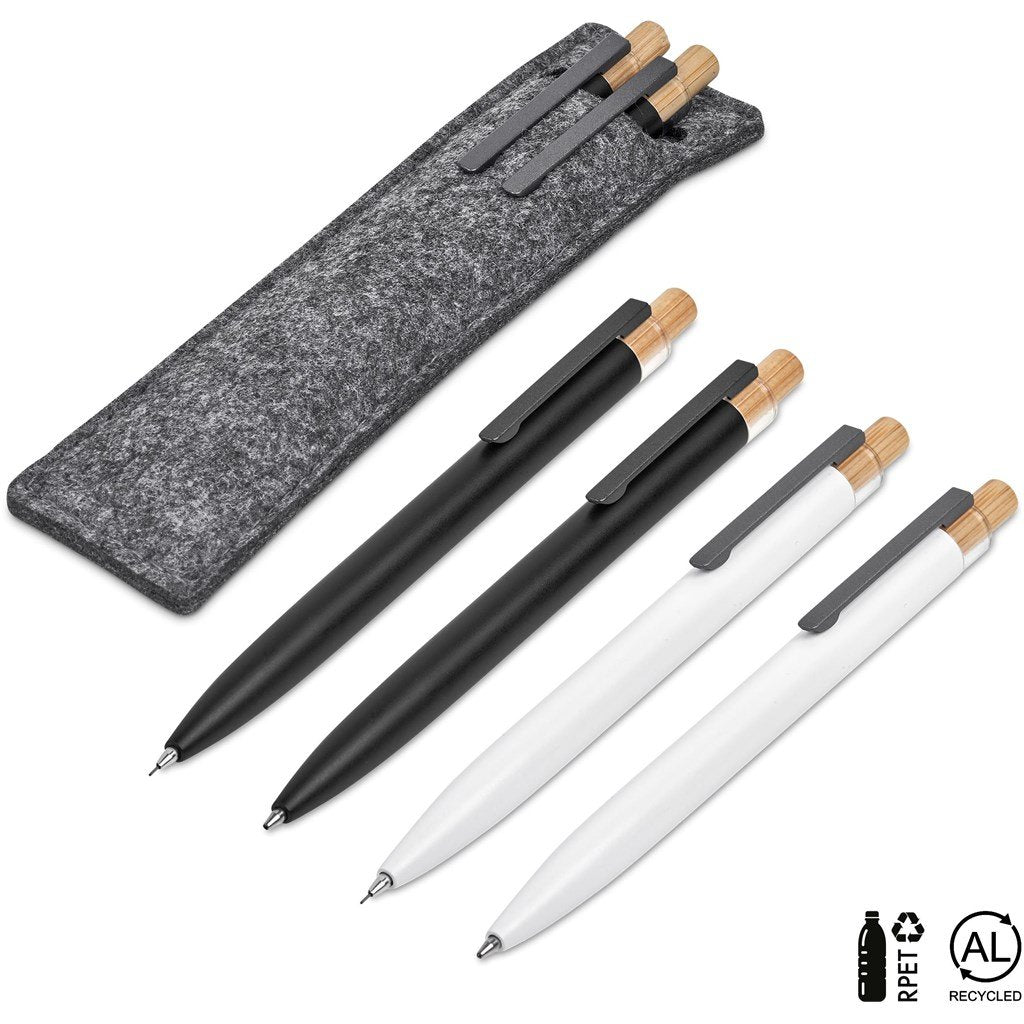 Mimo Recycled Aluminum Ball Pen & Pencil Set - and Sets,Bamboo Products,Recycled Writing Instruments