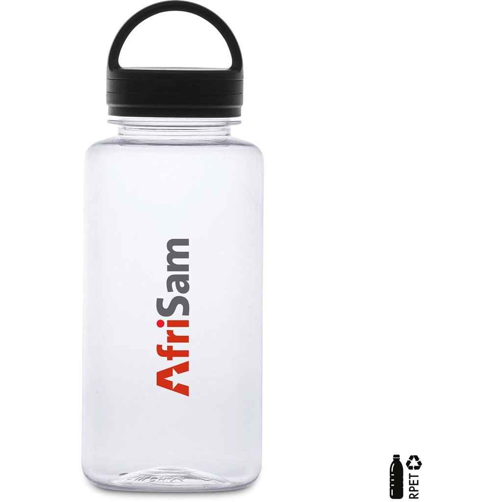 Moreno Recycled PET Water Bottle – 1Litre BLACK - Bottles,Recycled Products,Recycled Drinkware,Drinkware