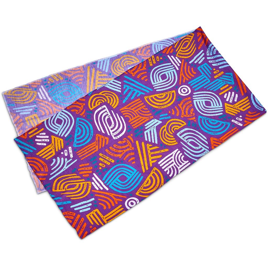 Pre-Printed Sample Custom Crown Polyester Head Wrap BLACK - Toiletry and Cosmetic Bags