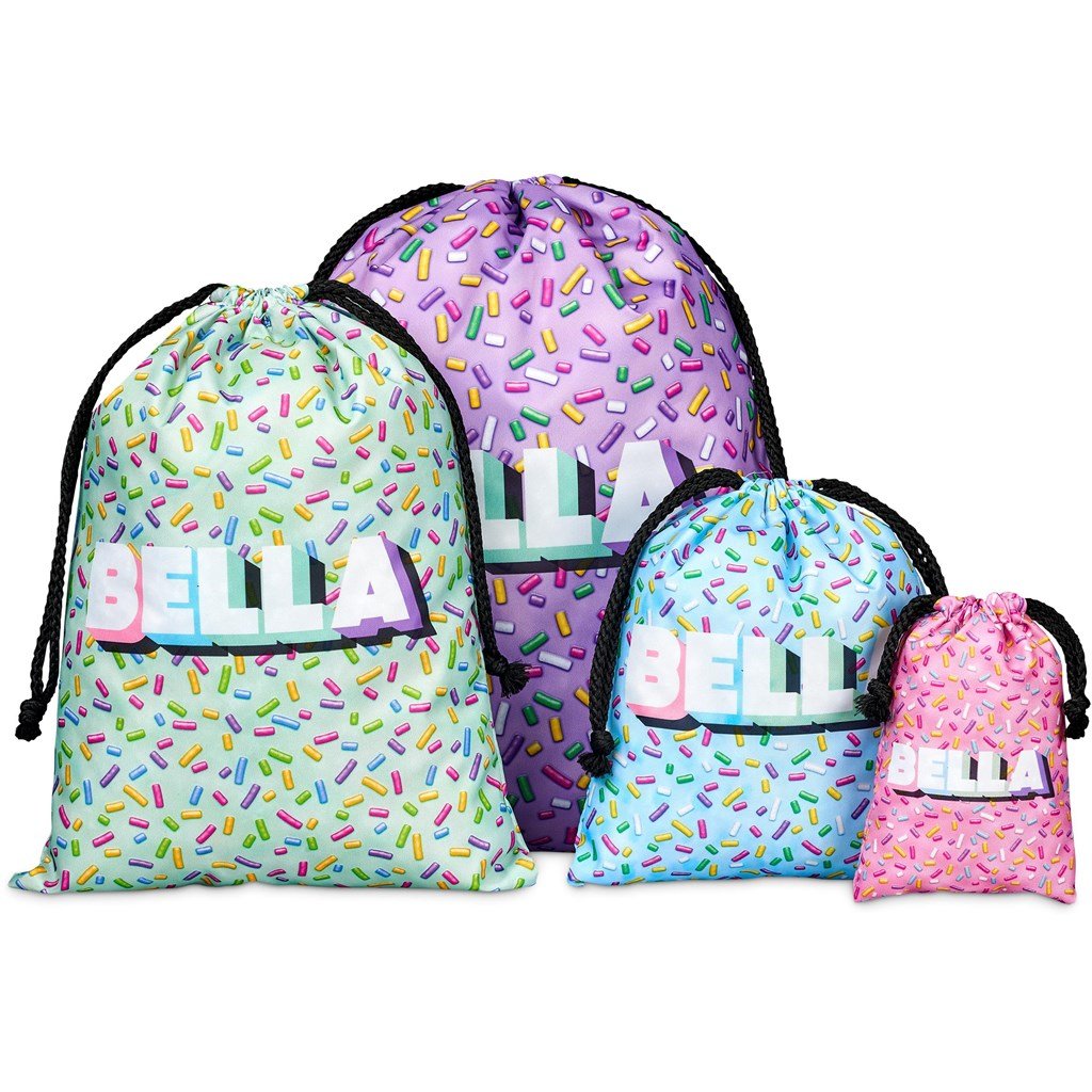 Pre-Production Sample Custom Atlantic Mini Polyester Drawstring Pouch BLACK - Bags and Backpacks