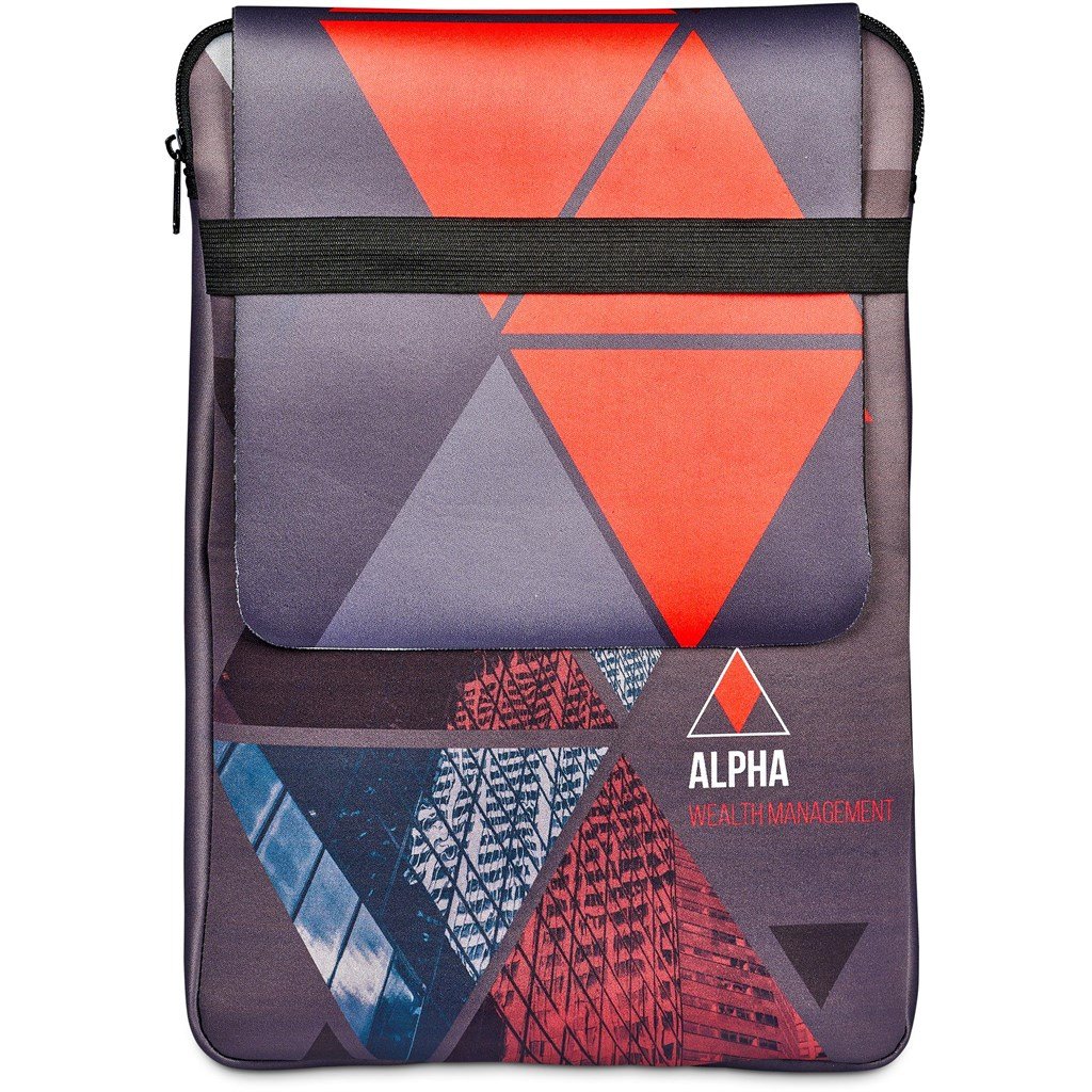 Pre-Production Sample Custom Grotto Neoprene 13-Inch Laptop Sleeve With Build-In Mouse Pad BLACK - Tech Sleeves