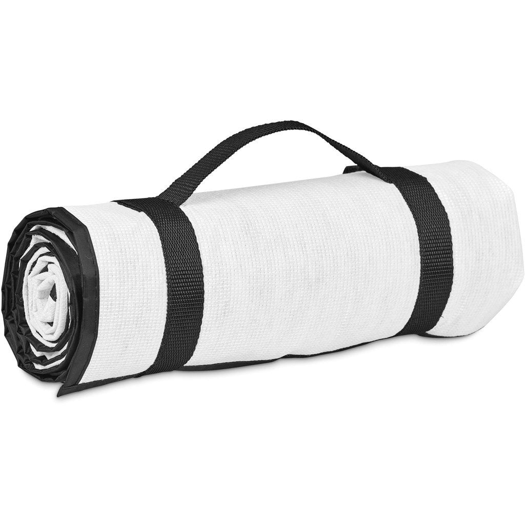 Pre-Production Sample Custom Ivory Recycled PET Picnic Mat BLACK - Beach and Outdoor