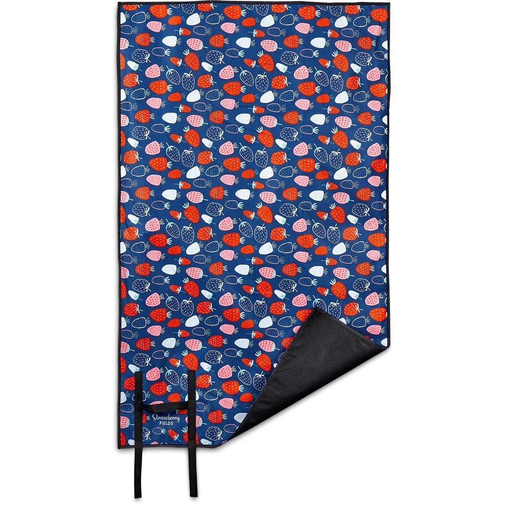 Pre-Production Sample Custom Ivory Recycled PET Picnic Mat BLACK - Beach and Outdoor